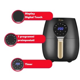 ARDES - AR1K33 Friteuse à air chaud Capacité 5 litres Air Fryer Maxi avec affichage numérique et minuterie 60 minutes Tempéra