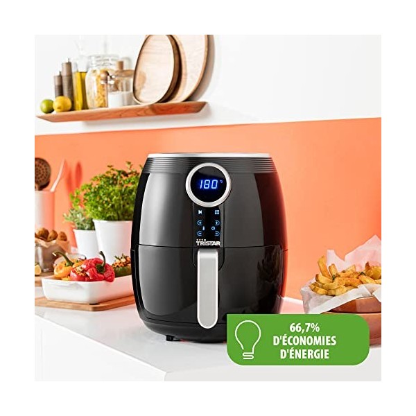 Tristar Friteuse sans huile Airfryer FR-6956-500 g de frites - 4,5 L - Panneau de contrôle digital, Noir
