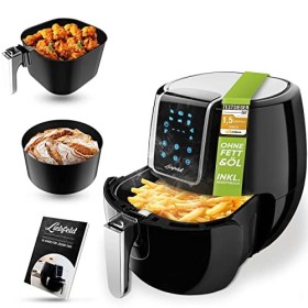 Liebfeld - Kit friteuse à air chaud [1800 W] avec panier à pain I Airfryer XXL sans graisse ni huile I Friteuse à air chaud 