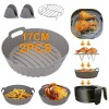 Lot de 5 moules en silicone pour friteuse à air chaud, 20 cm, réutilisables, accessoires pour friteuse à air chaud de 3 à 5 l