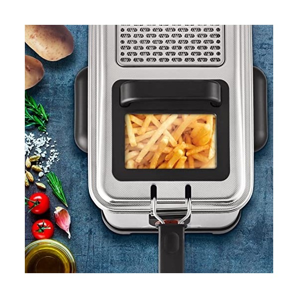 Tefal Friteuse électrique semi-professionnelle, Capacité 4 L, Jusquà 4 personnes, Filtre à huile breveté, Zone froide, Hublo