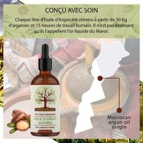 Huile d’Argan 100% Pure et Bio/Certifié BIO/ - Organique et Pressée à Froid - Huile vierge produite artisanalement au Maroc -