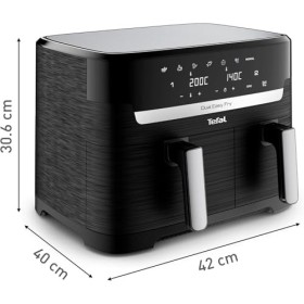 Tefal Dual Friteuse sans huile, Capacité 8.3 L, 2 tiroirs de 5.2 L et 3.1 L, 7 programmes automatiques, Ecran digital, air fr