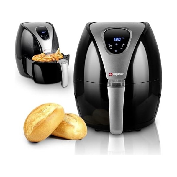 alpina Friteuse sans Huile - Air Fryer - Frire, Griller, Rôtir et Frire - jusquà 80% de Graisse en Moins - Friteuse Électriq