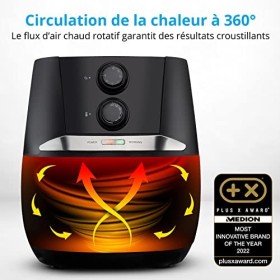 MEDION Air Fryer E20 L Friteuse sans huile à air chaud, capacité 3,2 L, 1400 W, petit et facile à utiliser, régulation de la