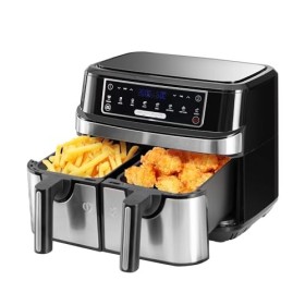 Air Fryer avec Double Compartiment, Emphsism Friteuse Sans Huile 9L Avec 8 Programmes 2600W, Friteuse à Air Chaud, Fonctions 