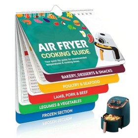 Guide de Cuisson de Friteuse à Air, Feuille de Triche Magnétique pour Friteuse à Air Tableau Temps Cuisson Air Fryer Magnétiq
