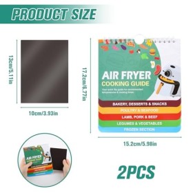 Guide de Cuisson de Friteuse à Air, Feuille de Triche Magnétique pour Friteuse à Air Tableau Temps Cuisson Air Fryer Magnétiq