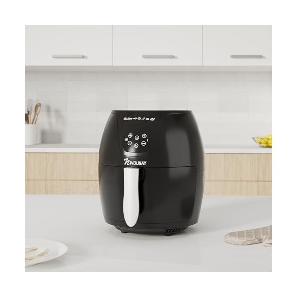 NWOUIIAY 7 en 1 Friteuse à Air Chaud 5.5L 1800W Friteuse sans Huile avec 7 Programmes Écran LCD Temps et Température Réglable