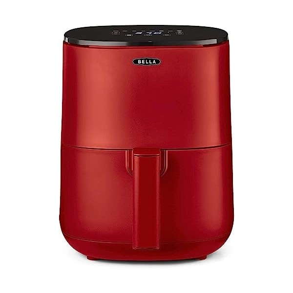 BELLA Friteuse à Air Numérique de 2.9 QT, Multifonction 5-en-1 avec Grille et Panier Antiadhésifs Amovibles et Lavables au La