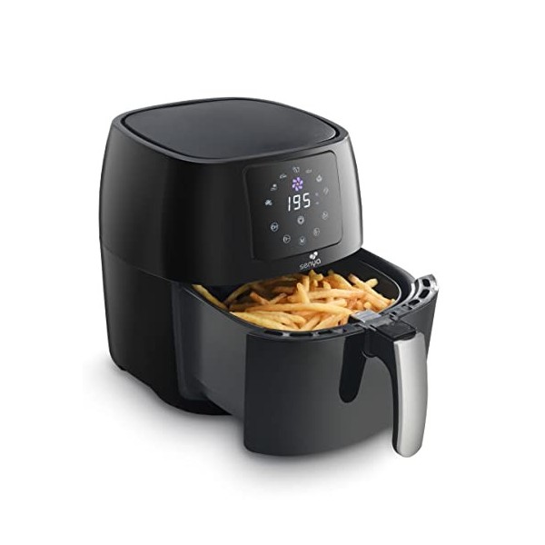 SENYA Friteuse sans huile à air chaud multifonction 4,5L Air Fryer, Couleur Blanche, My Air Cook, 7 programmes automatiques, 