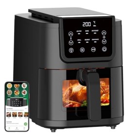 CHEFREE Air Fryer 5L avec Fenêtre Visible, 6 Programmes, Écran Tactile LED, 1500 W, Moins DHuile et Économisé dÉnergie, Pan
