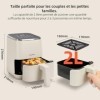 Aigostar - Air Fryer 2L, Friteuse à air avec 8 programmes et écran tactile LED, Réglage du temps et de la température, Grille