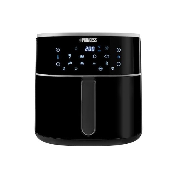 Princess Friteuse à air chaud numérique - Capacité du réservoir variable - Maximum 8 L - 6 programmes prédéfinis - Moins dhu
