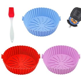 3 Pièces Silicone Pour Friteuse à Air, Friteuse à Air Réutilisable,Panier Friteuse en Silicone,Air Doublure de Four à Friteus