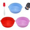 3 Pièces Silicone Pour Friteuse à Air, Friteuse à Air Réutilisable,Panier Friteuse en Silicone,Air Doublure de Four à Friteus