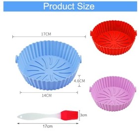 3 Pièces Silicone Pour Friteuse à Air, Friteuse à Air Réutilisable,Panier Friteuse en Silicone,Air Doublure de Four à Friteus