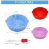 3 Pièces Silicone Pour Friteuse à Air, Friteuse à Air Réutilisable,Panier Friteuse en Silicone,Air Doublure de Four à Friteus