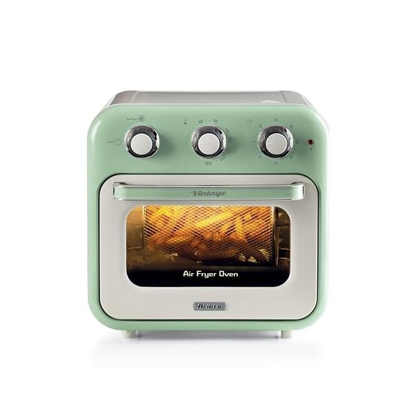 Ariete Vintage, 4632 Friteuse et Four 2en1, Capacité 16 L, Paniers et Rôtisserie en acier inoxydable, Température jusquà 230