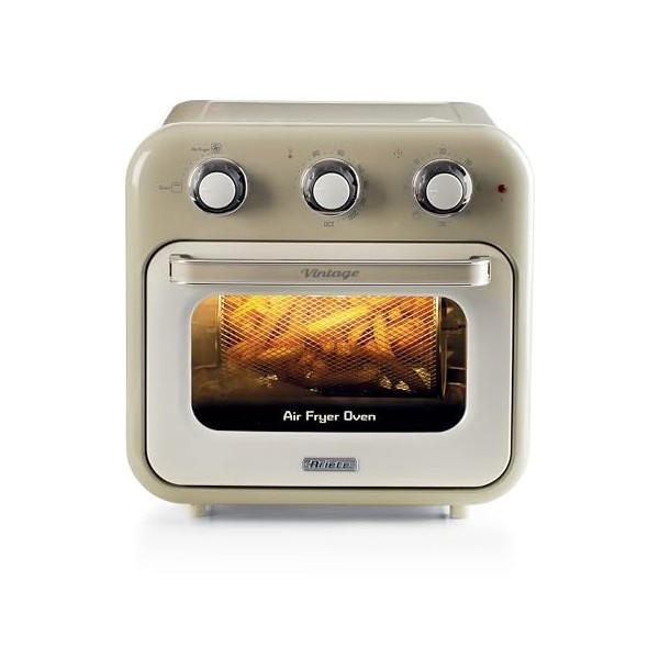 Ariete Vintage, 4632 Friteuse et Four 2en1, Capacité 16 L, Paniers et Rôtisserie en acier inoxydable, Température jusquà 230