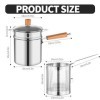 Petite friteuse profonde avec panier, couvercle, cuiseur vapeur et pinces, friteuse en acier inoxydable 304, friteuse à écono