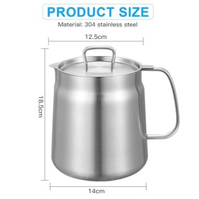 2 L Marmite, Mini Friteuse, Marmite avec Tamis, Marmite à Huile Multifonctionnelle en Acier Inoxydable 304, Récipient à Huile