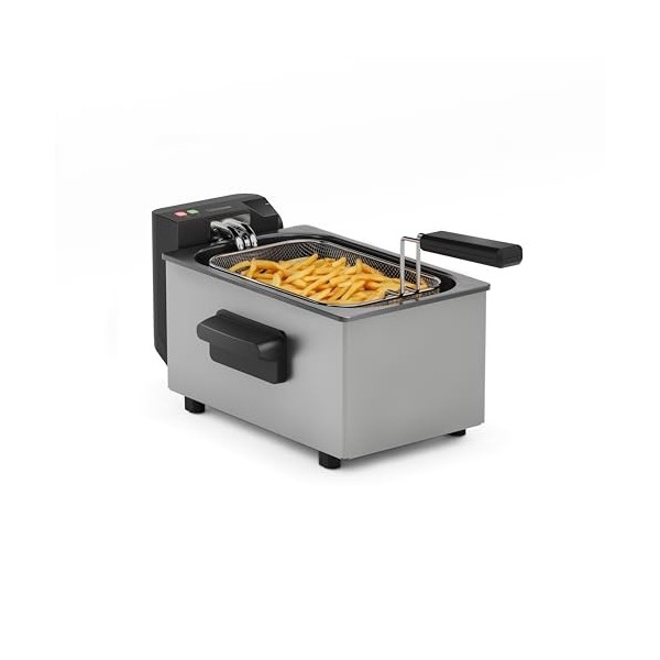 Tristar Friteuse à huile, 3L, Zone Froide, Thermostat réglable 190°C, Pièces lavables, Fenêtre, Rangement pour câble, Protect