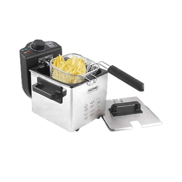 A2ZWORLD Friteuse Électrique 1000W Capacité 1,2L, Panier En Acier Inoxydable, Friteuse Température Réglable Max 190°C, Cuisso