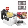 A2ZWORLD Friteuse Électrique 1000W Capacité 1,2L, Panier En Acier Inoxydable, Friteuse Température Réglable Max 190°C, Cuisso