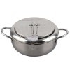 Acier Inoxydable Friture Pot Pot Tempura Friture Pot Avec Thermomètre Cuisinière À Induction Compatible Pour La Friture Et La