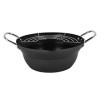 YEHEI 20Cm Easy Verser RevêTement AntiadhéSif Tempura Fryer Pot avec éGouttoir à Rack Style Japonais Mini Deep Fry Pan