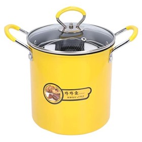 XIASABA Mini friteuse 3l en acier inoxydable avec couvercle pour filtre à huile friteuse avec panier pour frites poisson poul