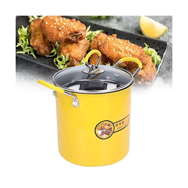 XIASABA Mini friteuse 3l en acier inoxydable avec couvercle pour filtre à huile friteuse avec panier pour frites poisson poul