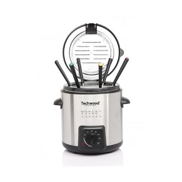 TECHWOOD Fondue - Friteuse Puissance 840W Capacité 1l d’huile