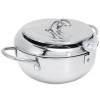 Friteuse Japonaise Marmite à Friteuse Japonaise Tempura de 28 Cm en Acier Inoxydable 201 Amovible avec Thermomètre pour Frite