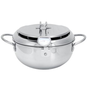 Friteuse Japonaise Tempura de 28 Cm, Marmite en Acier Inoxydable avec Thermomètre, Support de Filtre à Huile pour Cuisinières