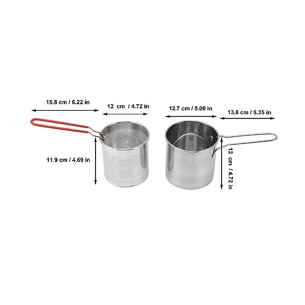 Marmite à Friteuse, Marmite à Friteuse en Acier Inoxydable 304 avec Panier Passoire et Poignée