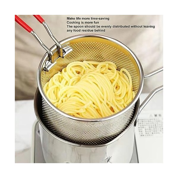 Marmite à Friteuse en Acier Inoxydable 304 avec Panier Passoire et Poignée, pour Frire les Crevettes