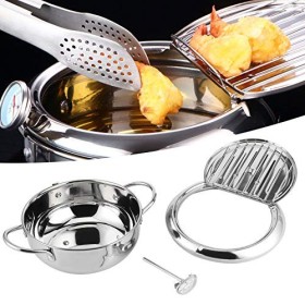 Marmite japonaise, friteuse résistante aux hautes températures avec grille amovible pour cuisine petite taille 20 cm 