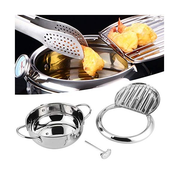 Marmite japonaise, friteuse résistante aux hautes températures avec grille amovible pour cuisine petite taille 20 cm 