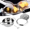 Marmite japonaise, friteuse résistante aux hautes températures avec grille amovible pour cuisine petite taille 20 cm 