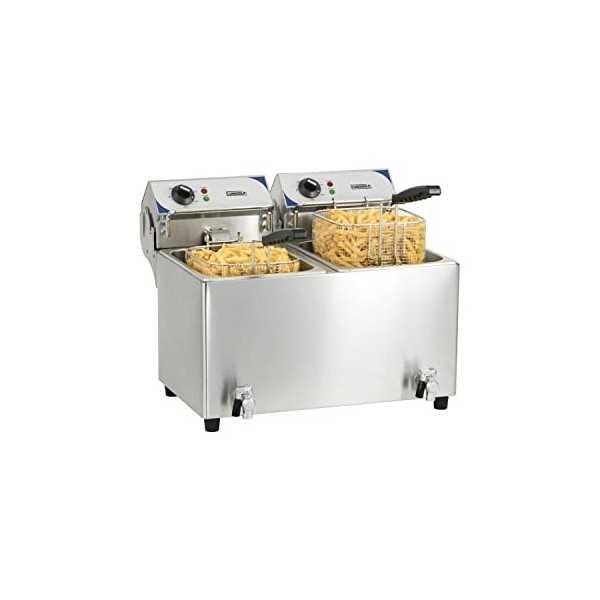 Friteuse électrique avec vanne de vidange 2 x 10 litres