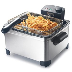 SENYA Friteuse électrique cuve amovible inox 5L, grande capacité, 3 paniers amovibles, 2000W, Family Fryer, SYCK-DF009, Argen