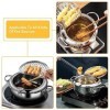 Friteuse Tempura,marmite à frire profonde en acier inoxydable avec couvercle et égouttoir à huile, marmite à frire de style j