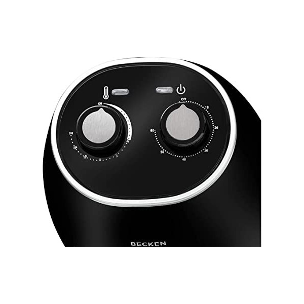 Becken Friteuse sans huile 1,5 L, 1230 W, minuterie, température 200 C, noir, BAF5437