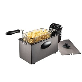 Bestron Friteuse à huile avec technologie zone froide, 3,5 litres, Avec régulateur de température, Lavable au lave-vaisselle,