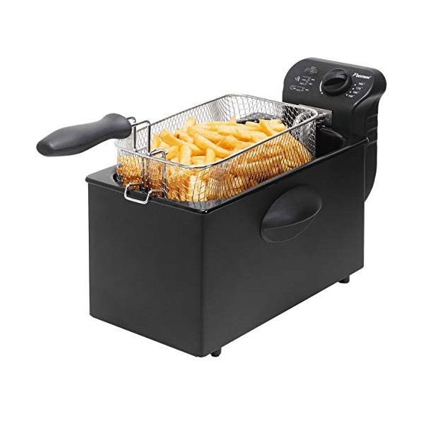Bestron Friteuse à huile avec technologie zone froide, 3,5 litres, Avec régulateur de température, Lavable au lave-vaisselle,