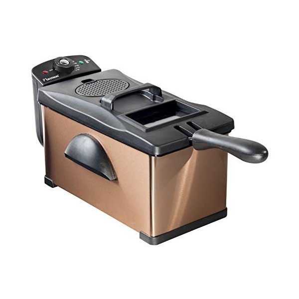 Bestron Friteuse à huile avec technologie zone froide, 3,5 litres, Avec régulateur de température, Lavable au lave-vaisselle,