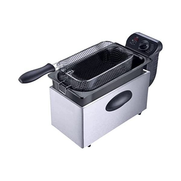 LITTLE BALANCE 8521 Happy Frites Tradition, Friteuse électrique, Cuve amovible, 3 l, Puissance 2000 W, Inox