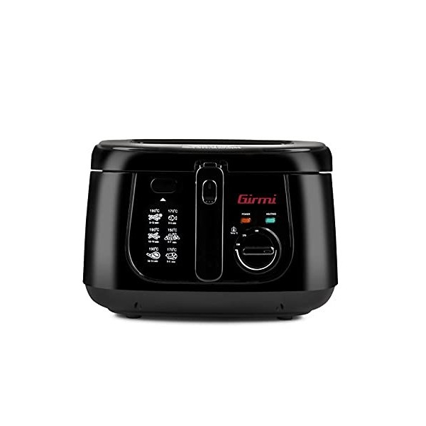 Girmi FG21 Friteuse, 1800 W, 2,5 L, antiadhésif, noir